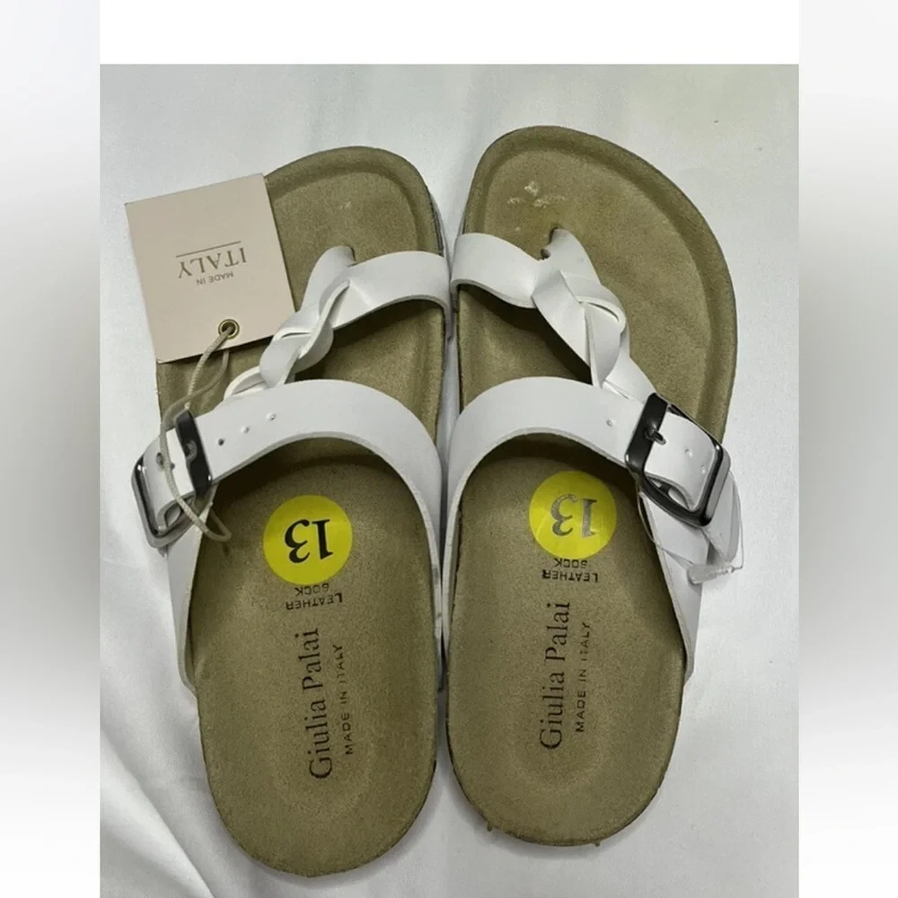 Kids White Leather Italy Sandals